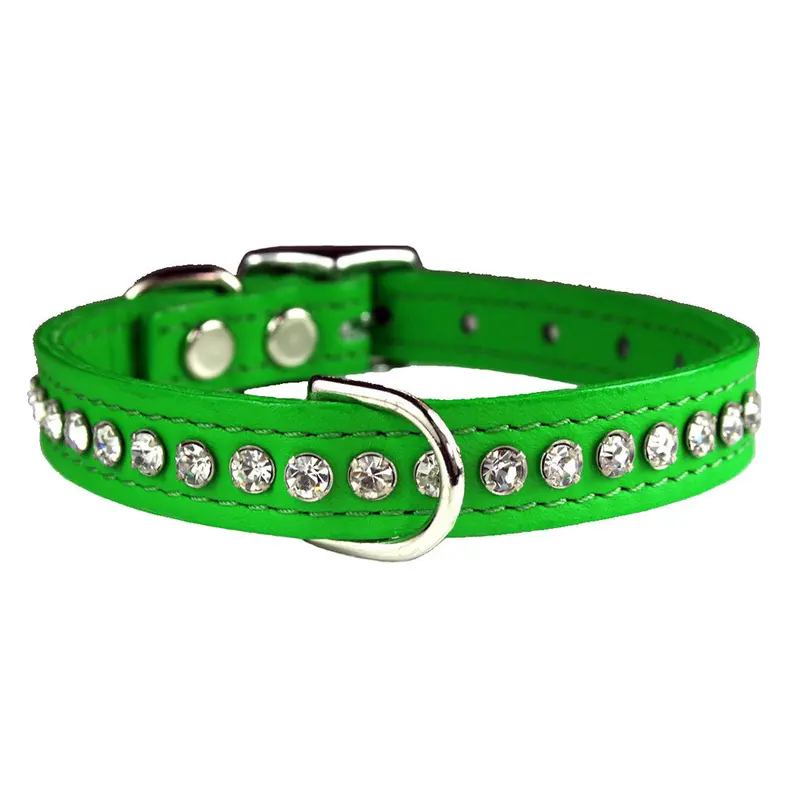 Emerald Green Signature Leather Crystal Collar