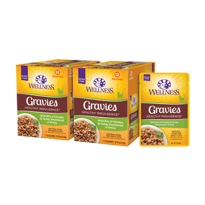 Wellness Adult Pouch Healthy Indulge Gravies Chicken and Turkey Wet Cat Food (3oz)