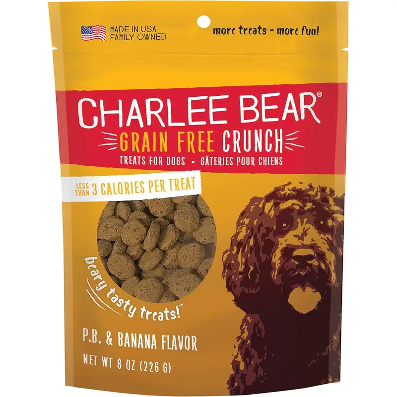 Charlee Bear Grain Free Crunch P.B & Banana Dog Treats (8oz)