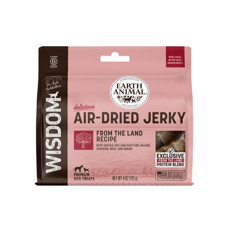 Earth Animal Wisdom Air Dried From The Land Jerky Dog Treats (4oz)