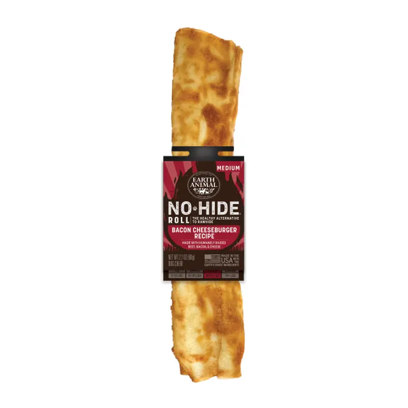 Earth Animal Dog NoHide Chew BBQ BaconCheesebrgr Medium 1pk