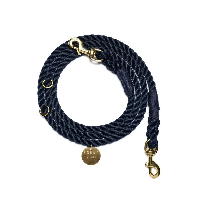 Navy Rope Dog Leash by Found My Animal | Bolt Snaps, Adjustable