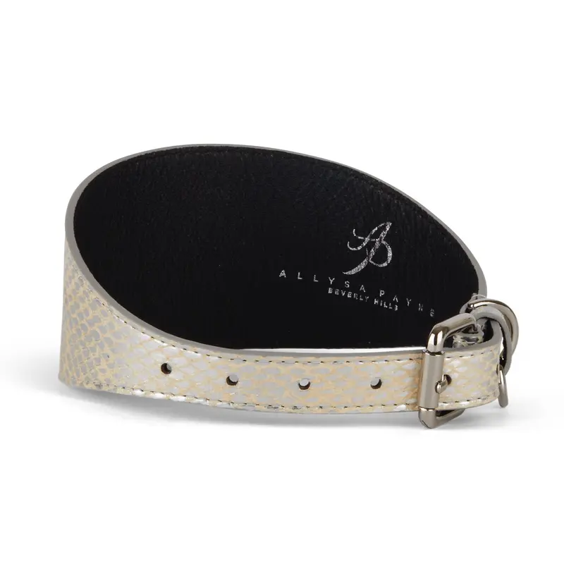 Glamorous Silver Snake 3 Wide Style Collar
