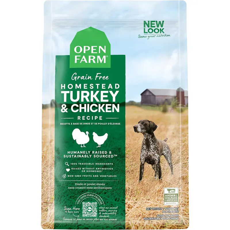Open Farm Grain-Free Dry Dog Food - Homestead Turkey & Chicken - 4lb Bag