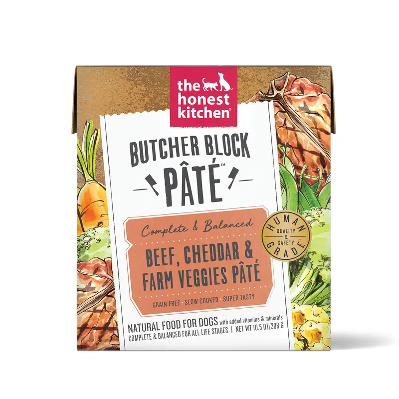The Honest Kitchen Butcher Block Wet Dog Food -Beef, Cheddar & Farm Veggies - 10.5oz