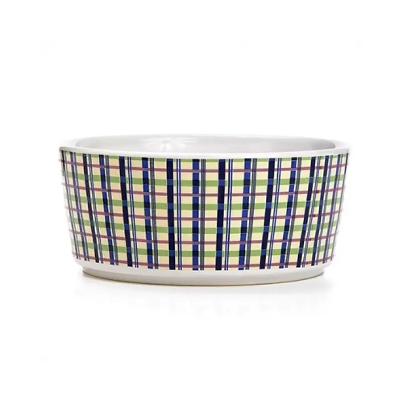 Waggo Playful Plaid Bowl