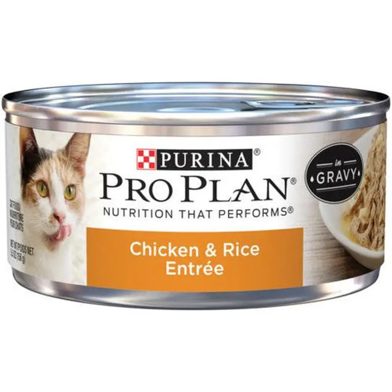 Purina Pro Plan Gravy Wet Cat Food Chicken & Rice Entree - 24 5.5 oz. Pull-To...
