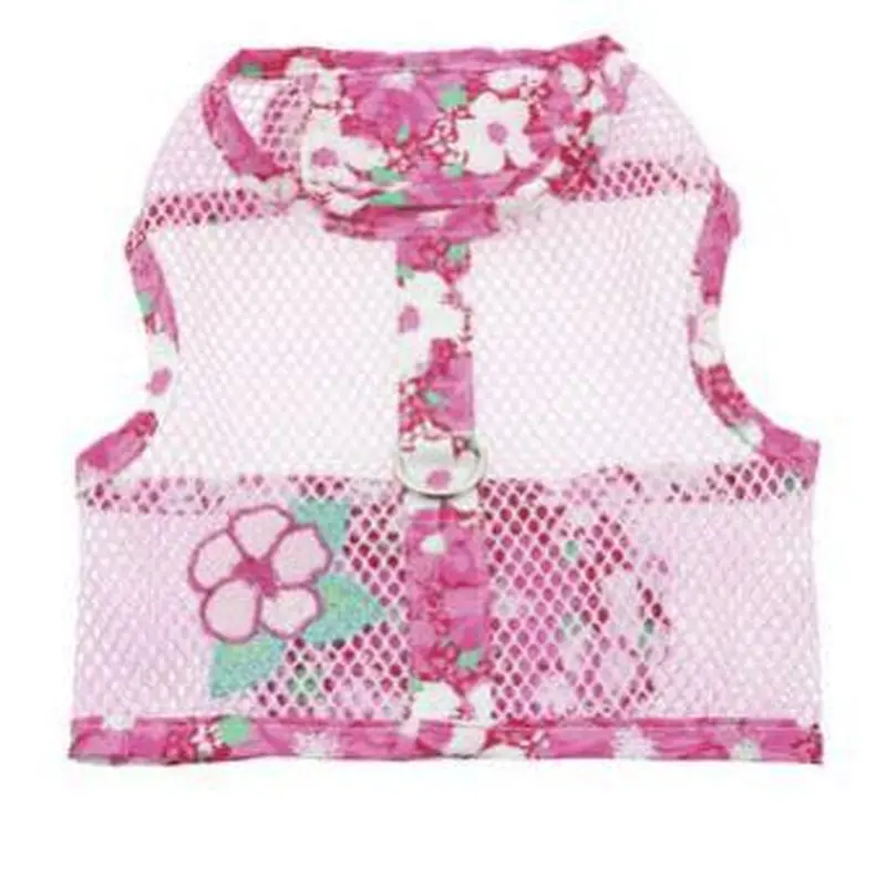 Hibiscus Pink Cool Mesh Harness Hawaiian Hibiscus Pink Doggie Design