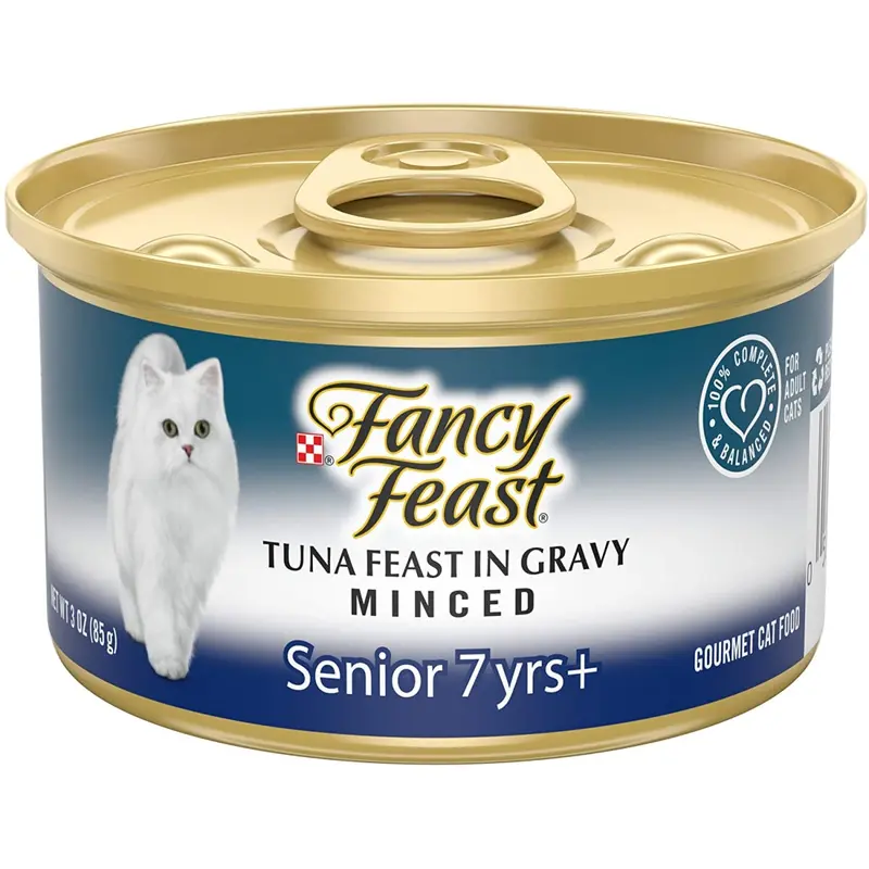 Fancy Feast High Protein Senior Gravy Wet Cat Food  Tuna Feast Minced Senior 7+  3 oz. Can