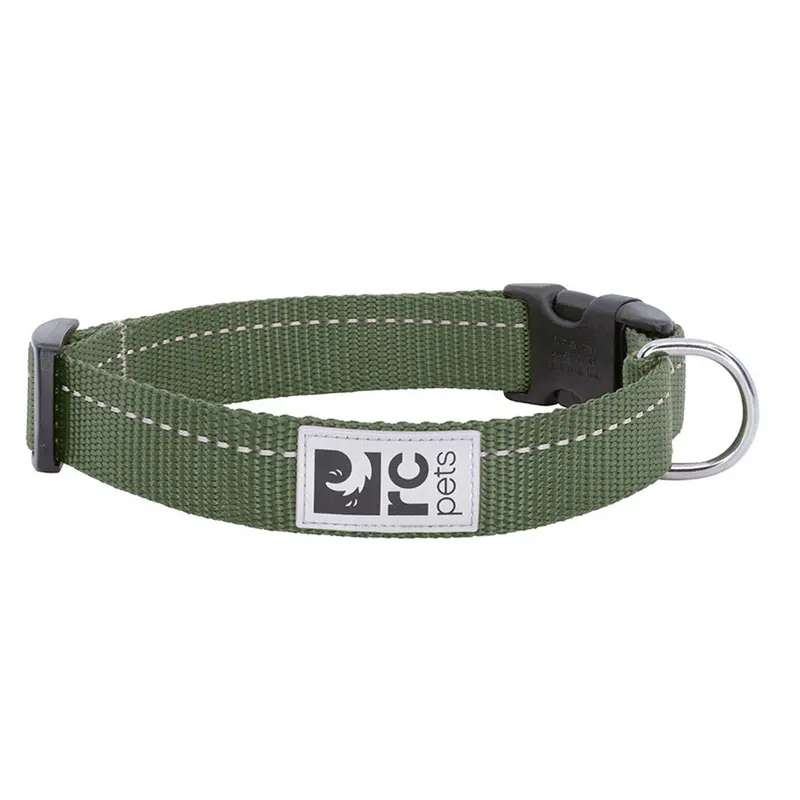 RC Pets Primary Clip Collar Dark Olive XSmall 5/8" Width