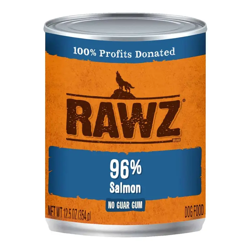 Rawz Canned Dog Food 12.5 oz Pate 96%  Salmon