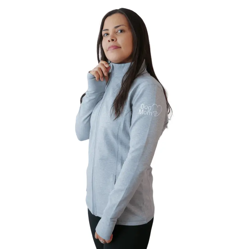 Dog Mom Essentials Full Zip Jacket - Grey