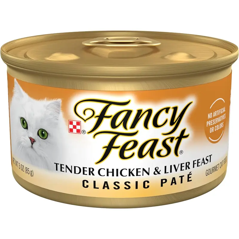 Fancy Feast Chicken & Liver Pate  Wet Cat Food (3oz)