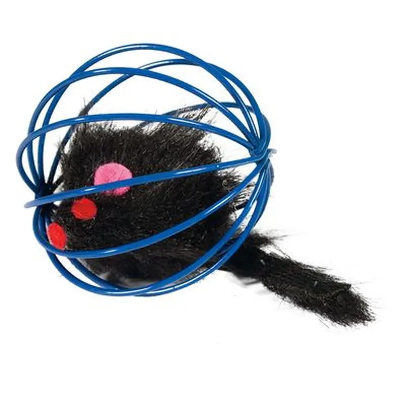 Karlie Cat Toy Cage Ball with Plush Mouse - 1 piece