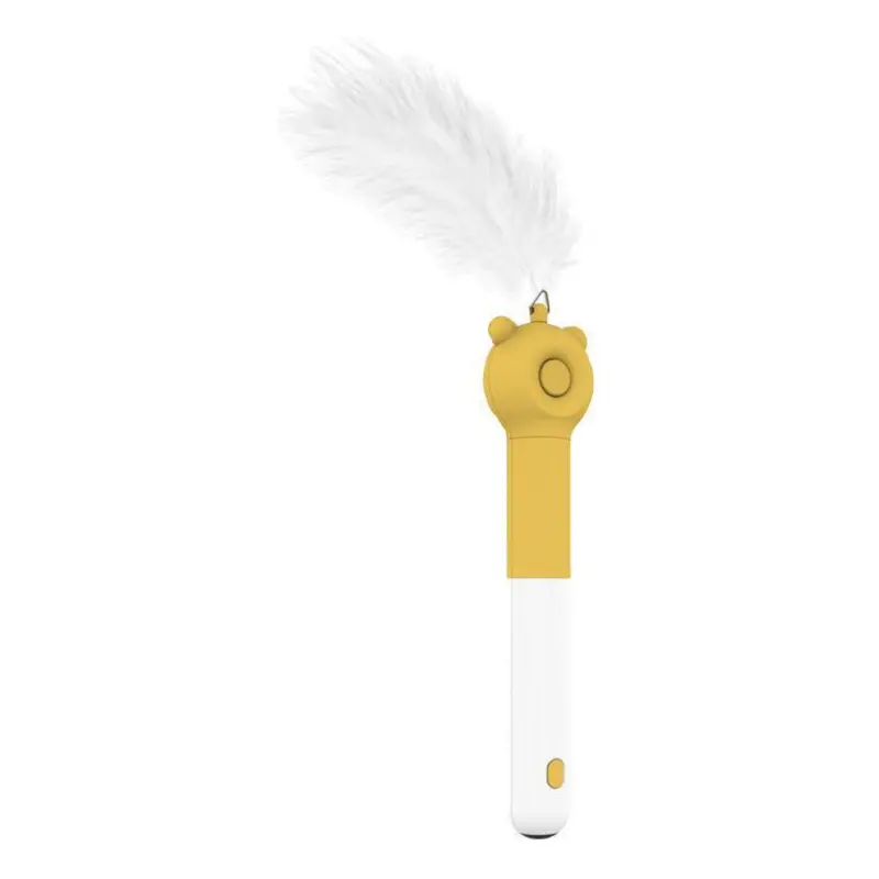 Pet Life KITIQUE 3-in-1 Extendable, Feathered and Laser Wand Kitty Cat Teaser - Yellow