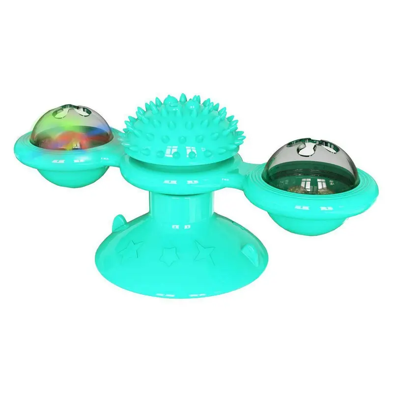 Pet Life Windmill Rotating Suction Cup Spinning Cat Toy - Blue