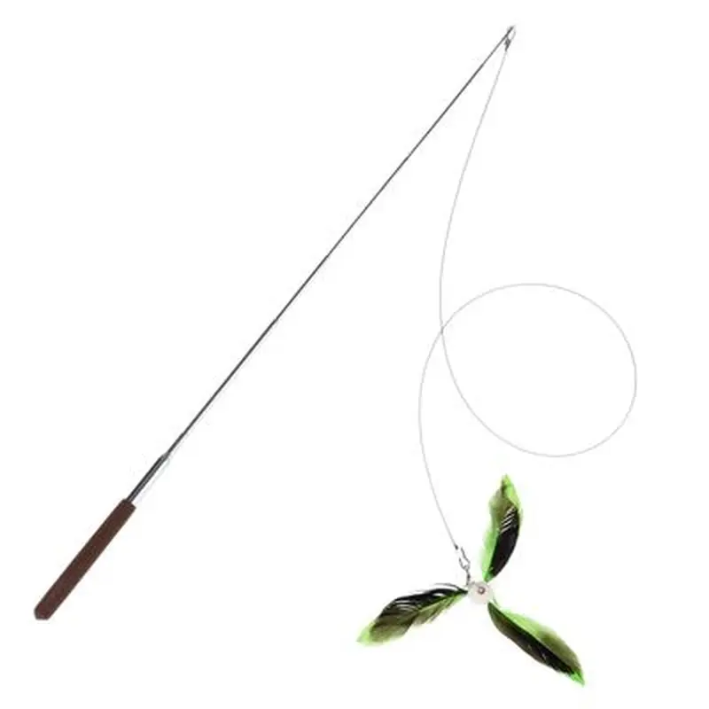 TIAKI Telescopic Cat Fishing Rod with Feathers - 1 Toy