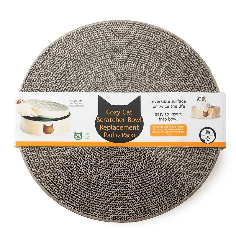 Necoichi Cozy Cat Scratcher Bowl Replacement Pad - 2 Pack