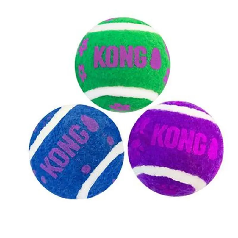 KONG Active Cat Tennis Balls with Bells - 3 piece