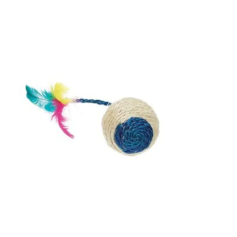 Karlie Sisal Play Ball & Scratching Ball with Feather and Rattle - 1 piece