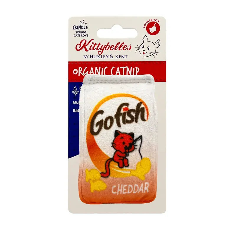 Huxley & Kent Kittybelles Food Plush Cat Toy - Gofish Cheddar