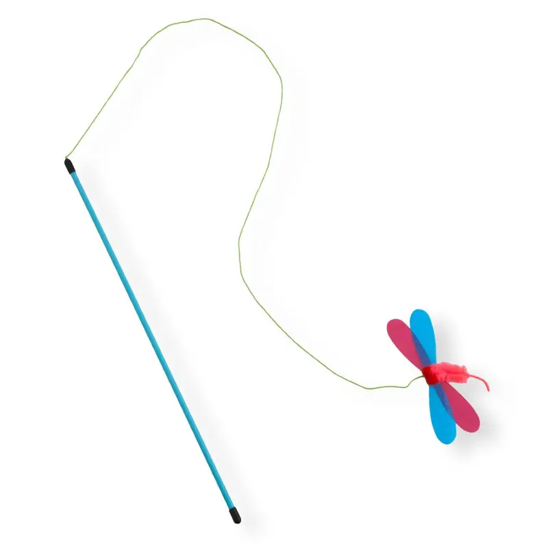 Necoichi Crinkly Critters Adjustable Cat Toy Wand - Fancy Flutterfly