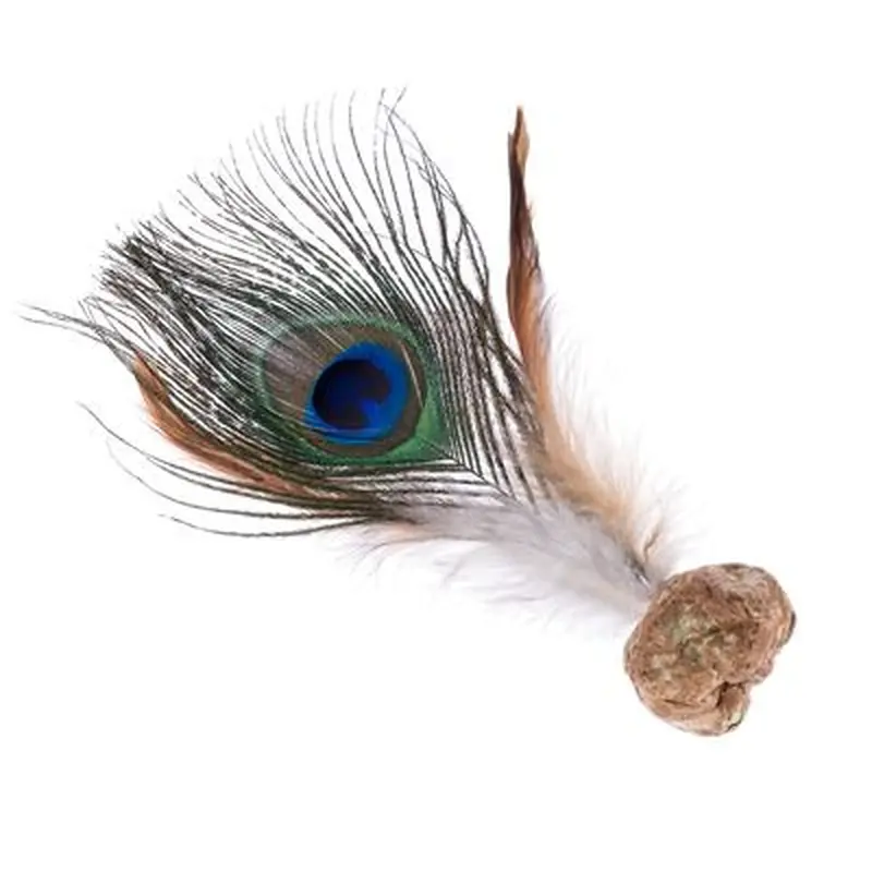 Modern Living Kathmandu Cat Toy with Peacock Feathers - 1 Toy