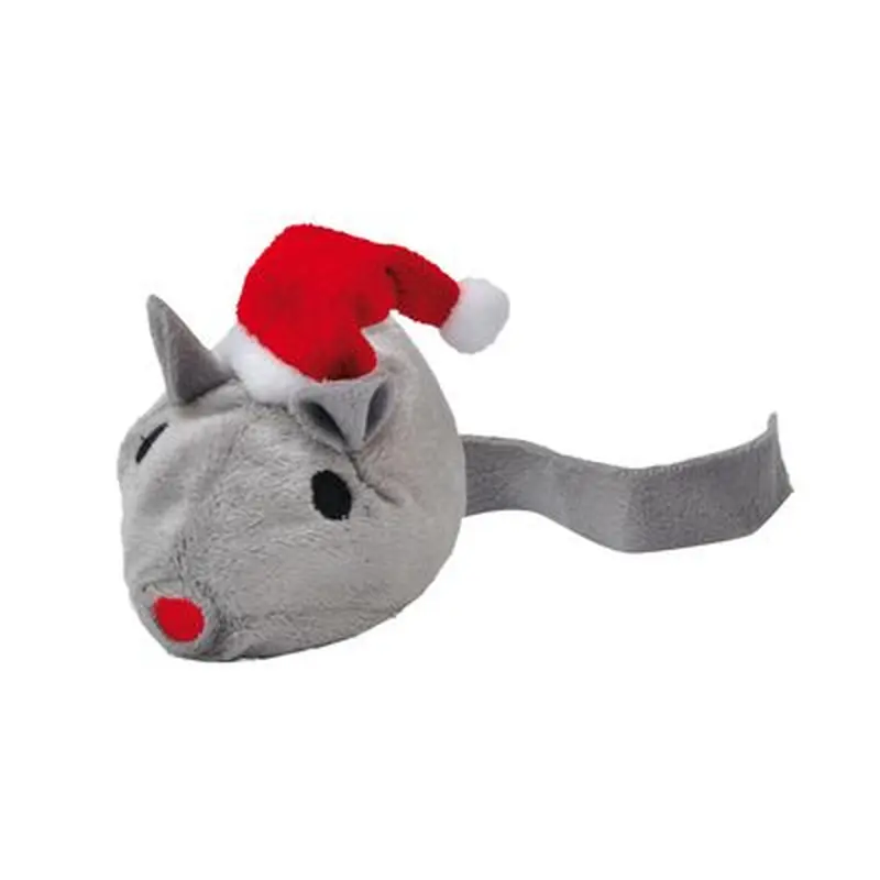 Aumller Valerian Mouse with Santa Hat Cat Cushion Toy - 1 Cushion