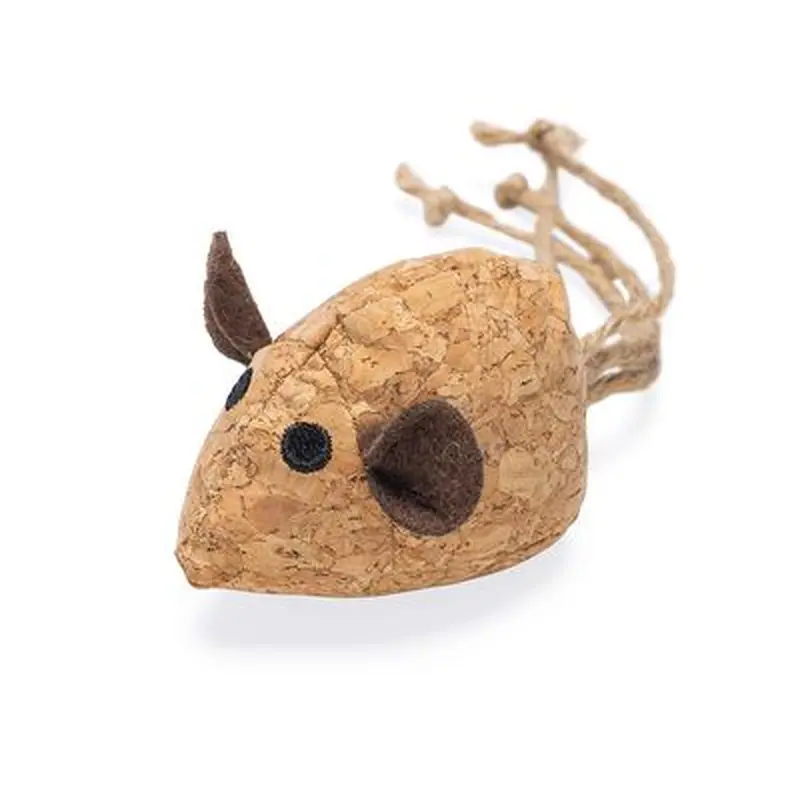 Beeztees Catnip Cat Toy Cork Mouse Reinie - 16 x 6cm (L x W)