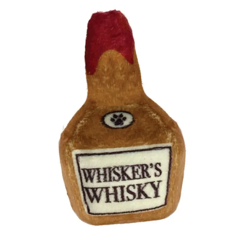 Huxley & Kent Kittybelles Plush Booze Cat Toy - Whiskers Whisky