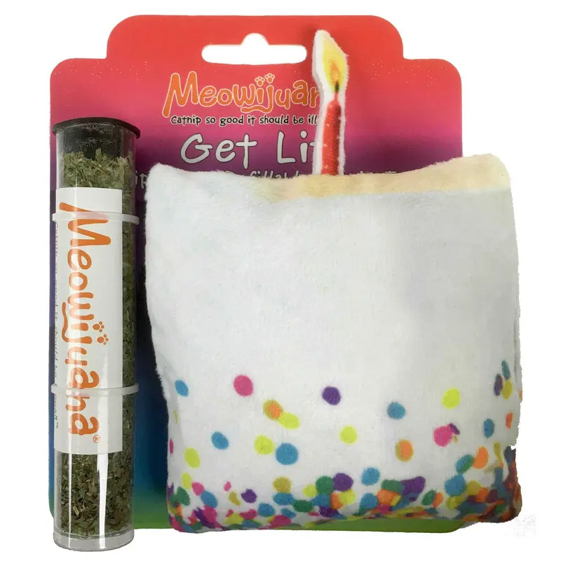 Meowijuana Get Lit Refillable Birthday Cake Cat Toy