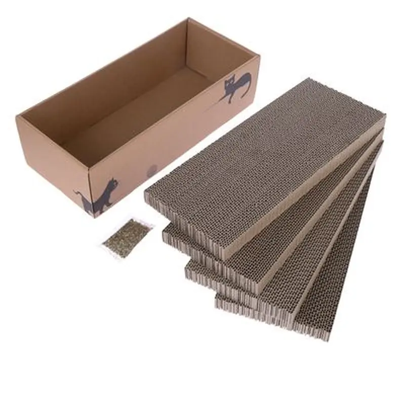 zooplus Basics Box with 4 Scratching Boards - 44 x 20 x 12.5 cm (L x W x H)