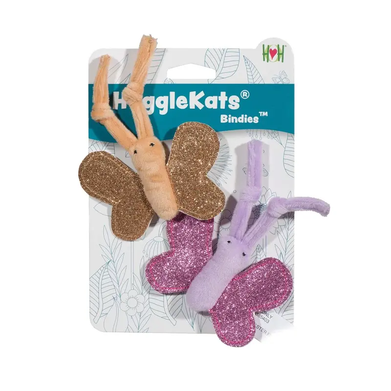 HuggleKat Bindies Cat Toy - 2 Pack Butterflies