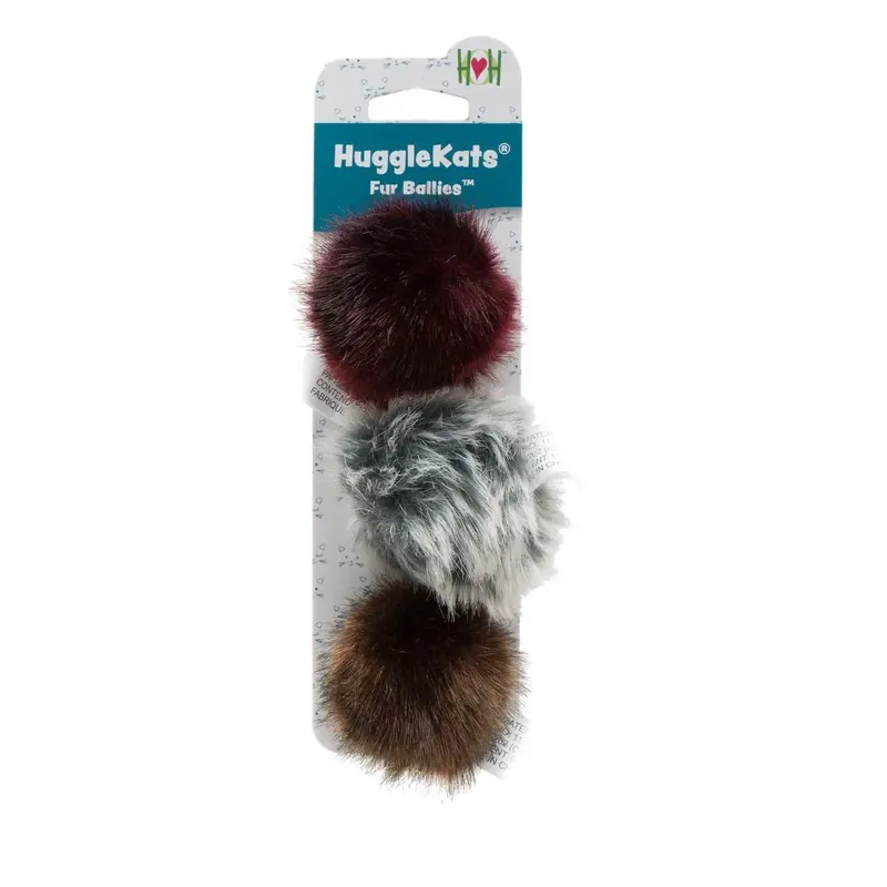 HuggleKat Fur Ballies Cat Toy with Catnip - 3 pack 