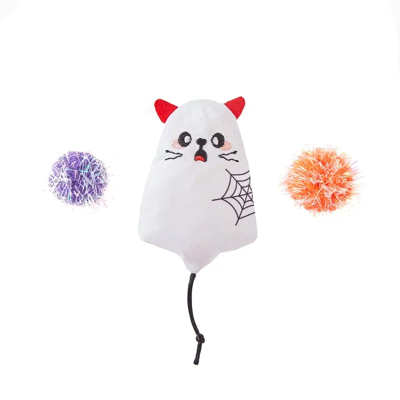 HugSmart Spooky Cats Meow Buddies Cat Toy - Ghost Kitty