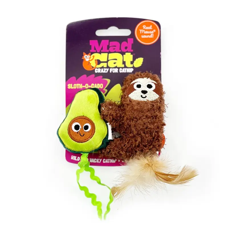Mad Cat Sloth A Cado Cat Toy - 2 Pack