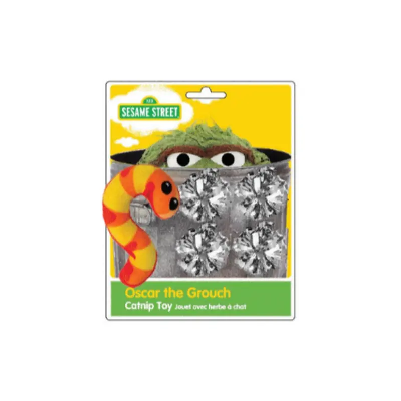 Pet Krewe Sesame Street Cat Toy - Oscar the Grouch