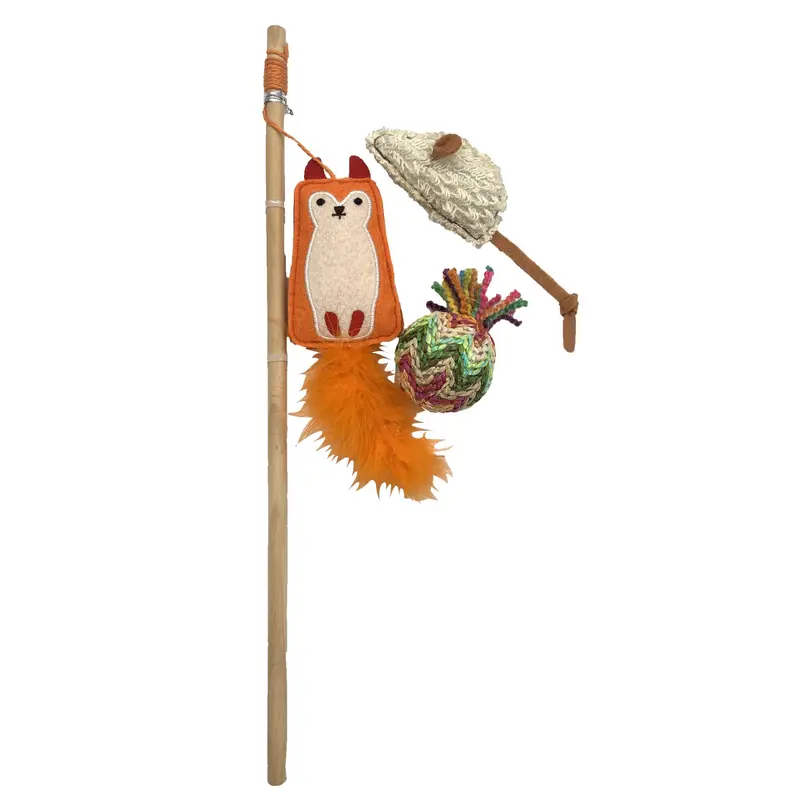 Happy Tails Naturals Teaser and Cat Toys - Fox & Friends