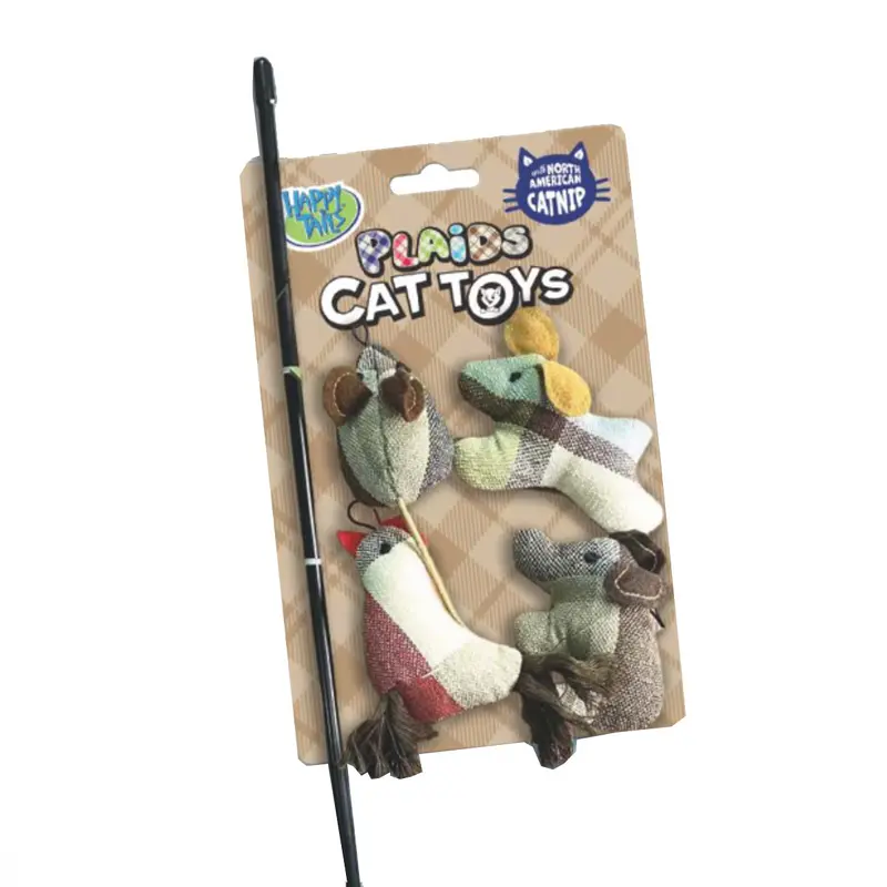 Happy Tails Plaid Teaser and Cat Toys - Animal Buddies