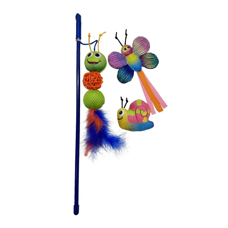 Happy Tails Summer Garden Teaser & Cat Toys - Caterpillar Pals