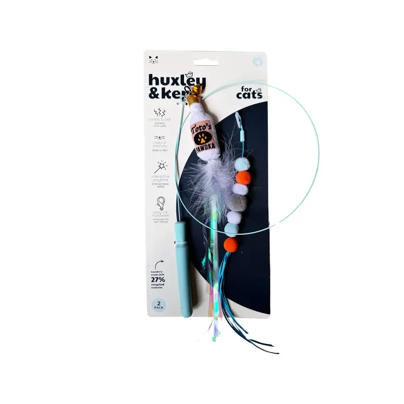 Huxley & Kent Wand Cat Toy - Wire Toto's & Pom Poms